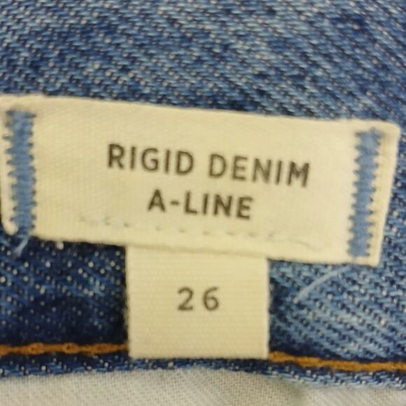 Madewell SZ 26 Rigid Denim A-Line Mini Skirt in Lakeline Wash: Eco Edition - Picture 6 of 7
